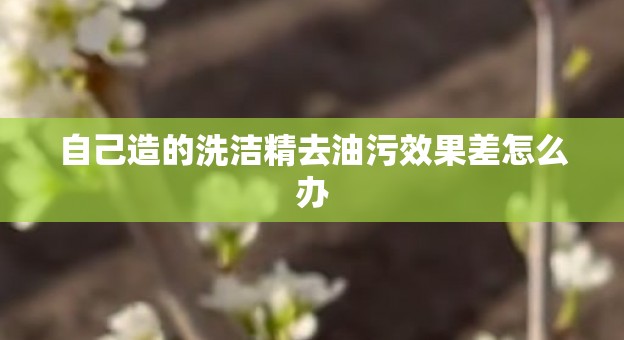 自己造的洗洁精去油污效果差怎么办