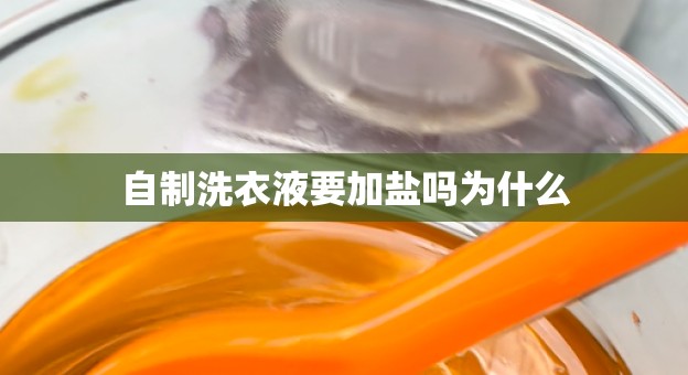 自制洗衣液要加盐吗为什么