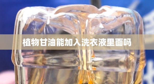 植物甘油能加入洗衣液里面吗