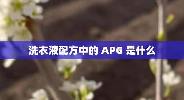 洗衣液配方中的 APG 是什么